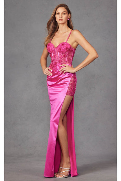 Corset 3D Floral Embellished Prom Gown-juliet-jt2476u - Dress