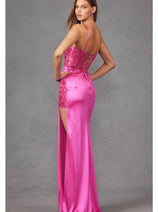 Corset 3D Floral Embellished Prom Gown-juliet-jt2476u