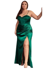 Corset Bodice Sheath Prom Gown 2025 Elegant Formal Dress - Emerald / 2 - Prom