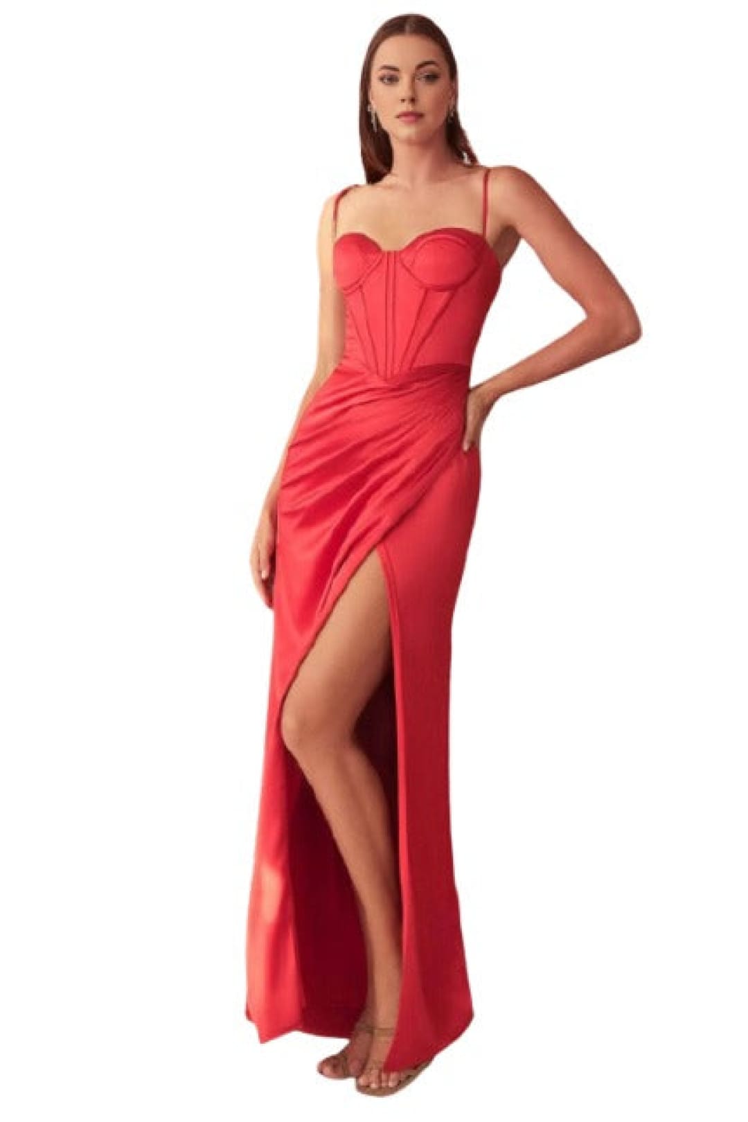 Corset Bodice Sheath Prom Gown 2025 Elegant Formal Dress - Red / 4 - Prom