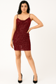 Vestido de cóctel con lentejuelas multicolor y escote desbocado CF19201222 de FG