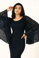 Vestido sirena con cuello redondo, mangas murciélago y encaje CF20210161 de FG