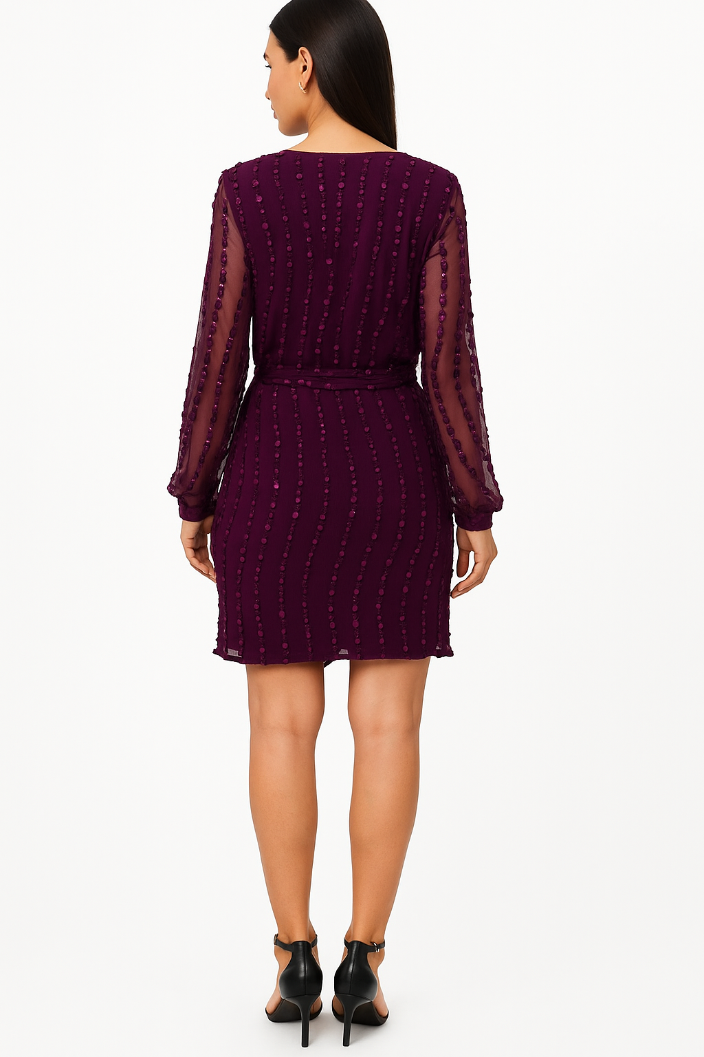 Plunging V-Neck Asymmetrical Dress CF19201106 by FG