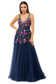 Vestido de tul con escote en V y detalles de alta costura hechos a mano CF19201111 de FG