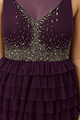 Vestido de tul con escote en pico y volantes CF19201112 de FG