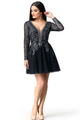 Vestido de tul con escote en V profundo y apliques CF19201114 de FG