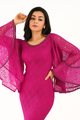Vestido sirena con cuello redondo, mangas murciélago y encaje CF20210161 de FG