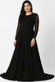 Elegante vestido largo corte A con adornos CF20211262 de FG