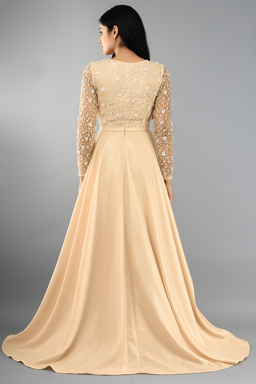 Elegante vestido largo corte A con adornos CF20211262 de FG