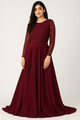 Elegante vestido largo corte A con adornos CF20211262 de FG