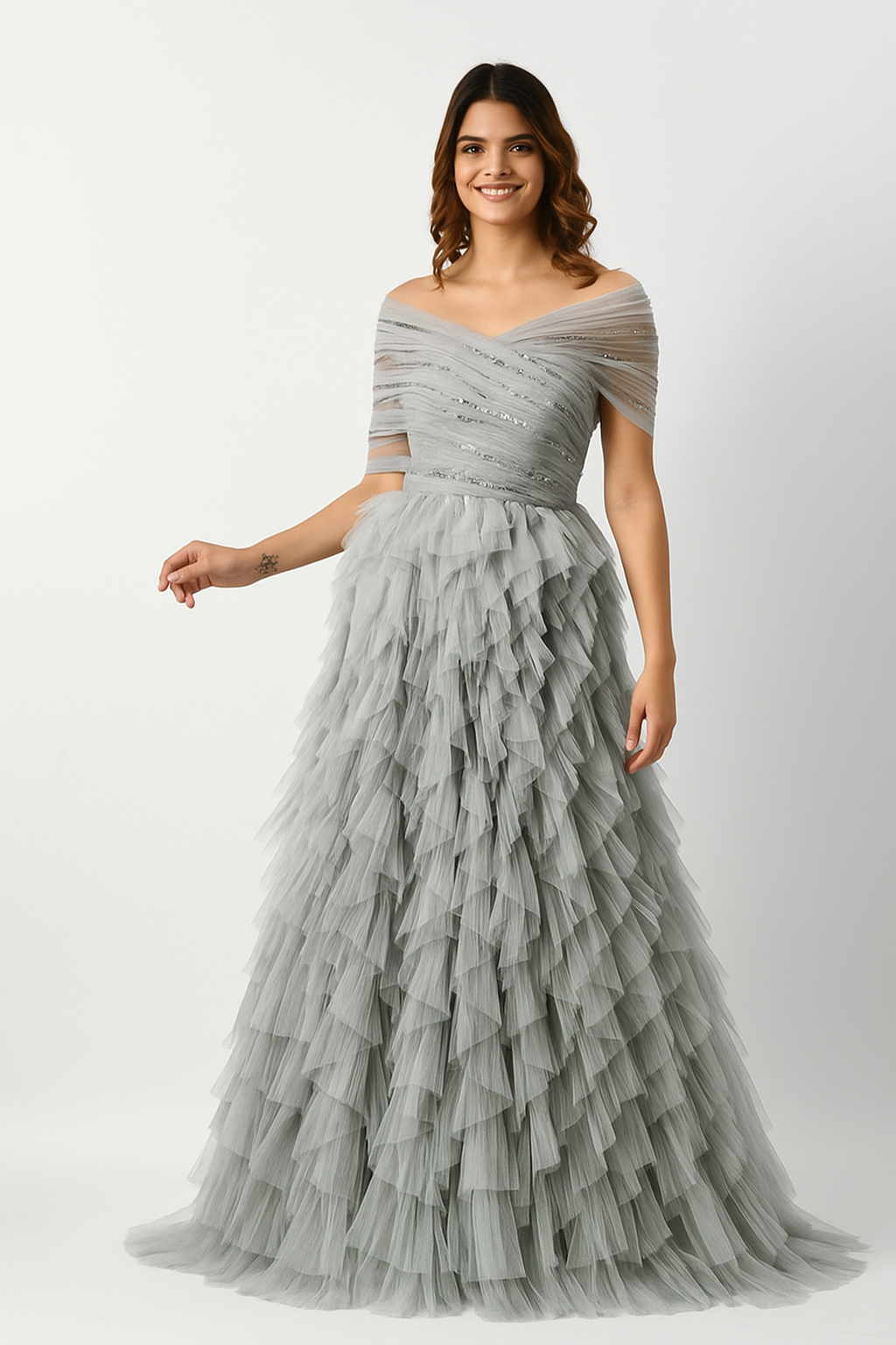 Chic Ball Gown with Voluminous Skirt CF22230390 Couture Fashion by FG
