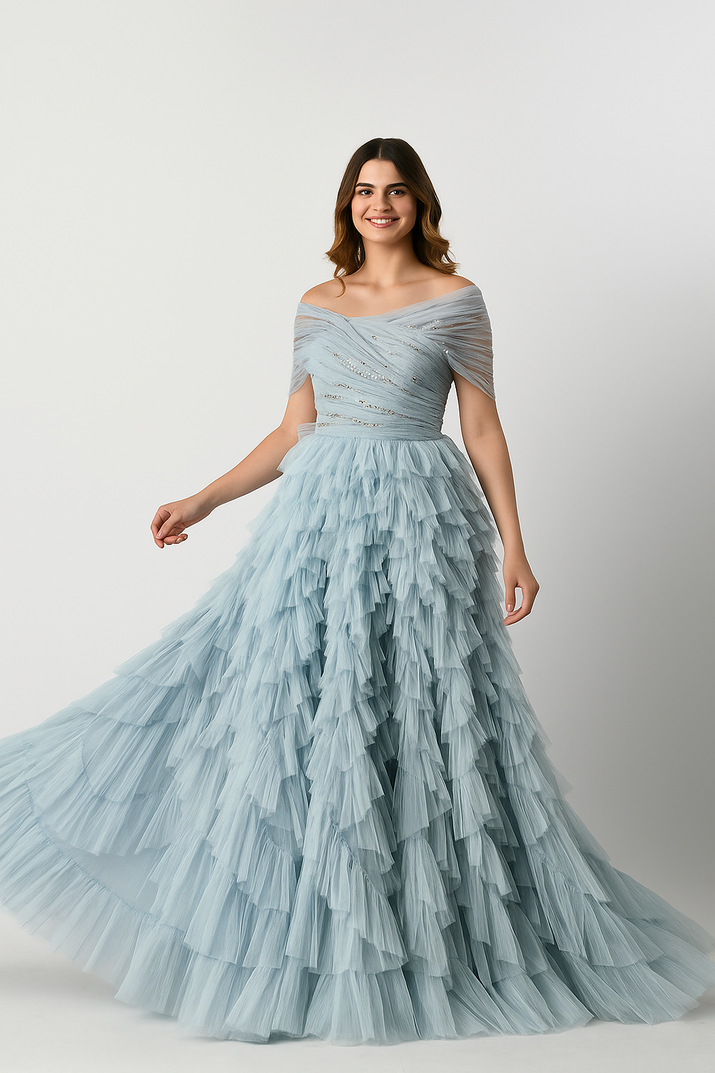 Chic Ball Gown with Voluminous Skirt CF22230390 Couture Fashion by FG