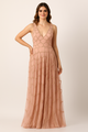 Vestido largo con escote en V y abertura CF22230393 de FG