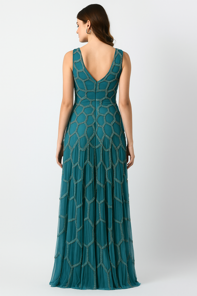 Long Dress with V-Neck & Cut-Out CF22230393 by FG