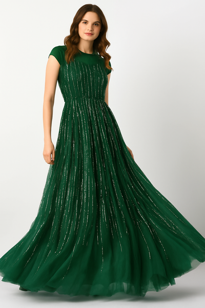 Embellished Long Gown with High Neckline CF23240494 by FG