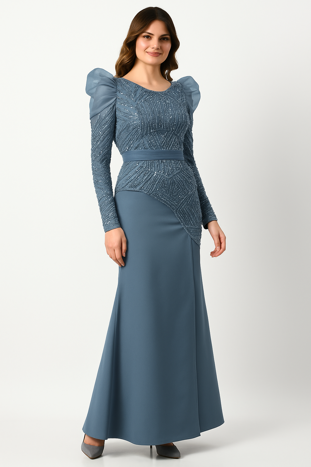 Elegance Couture Jewel-Embellished Long Gown CF23240495 by FG