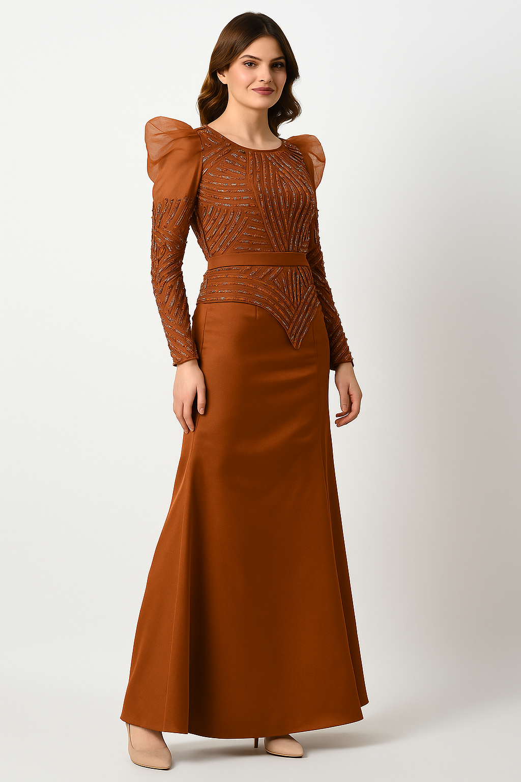 Elegance Couture Jewel-Embellished Long Gown CF23240495 by FG