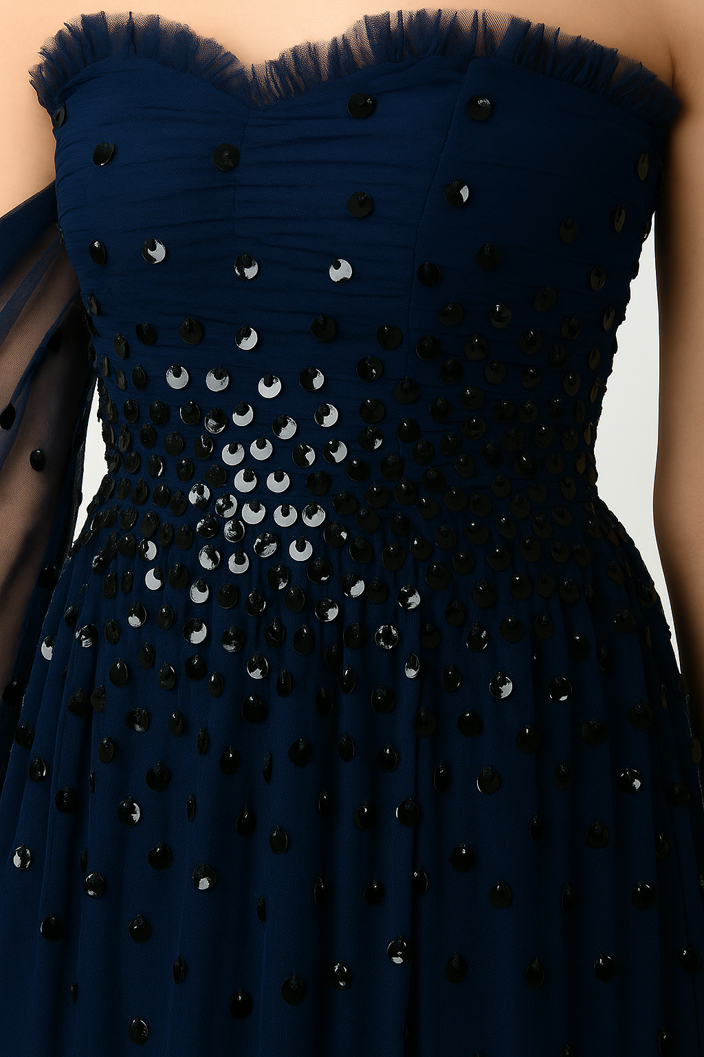 Elegante vestido de noche de corte A con hombros descubiertos CF23240997 de FG