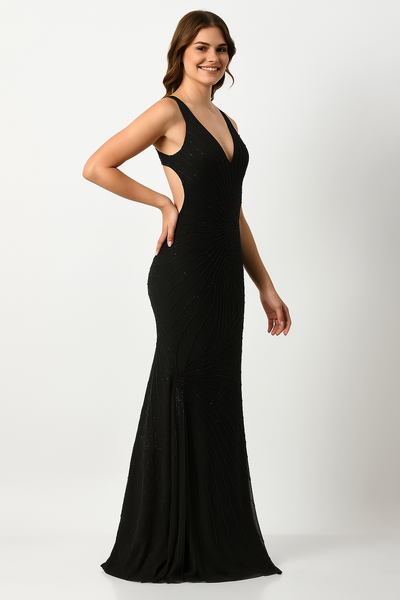 Form-Fitting Gown with Alluring Open Back CF23240998 by FG