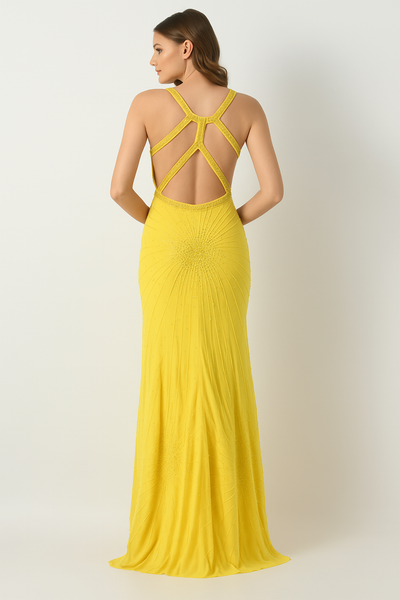 Form-Fitting Gown with Alluring Open Back CF23240998 by FG