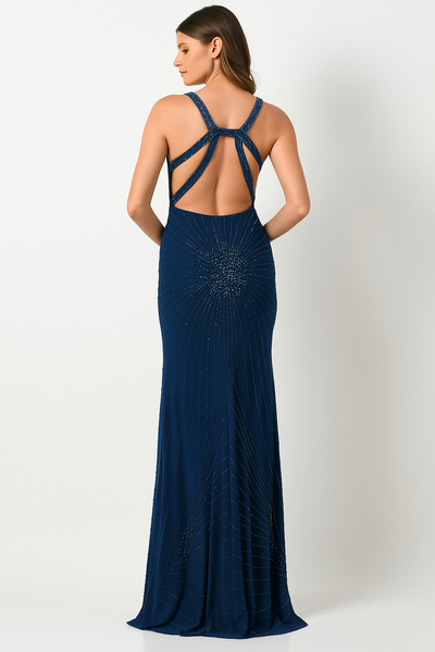 Form-Fitting Gown with Alluring Open Back CF23240998 by FG