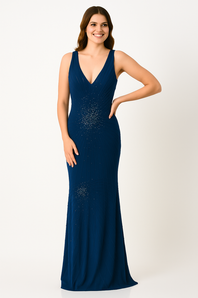 Form-Fitting Gown with Alluring Open Back CF23240998 by FG