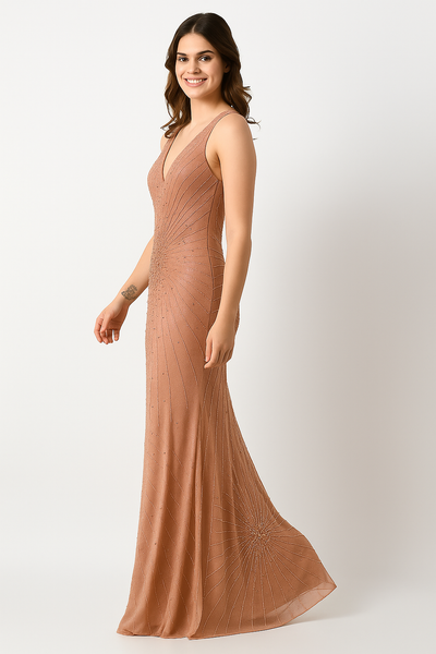 Form-Fitting Gown with Alluring Open Back CF23240998 by FG