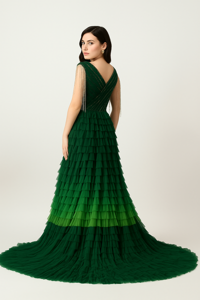 Sultry Yellow Ruffle and Fringed Sleeves CF242503103 by FG