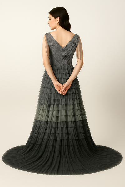 Sultry Yellow Ruffle and Fringed Sleeves CF242503103 by FG