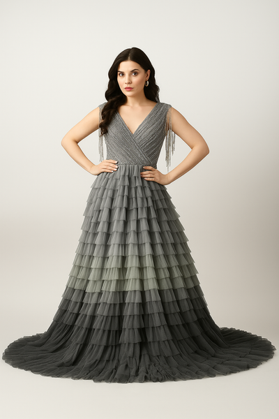 Sultry Yellow Ruffle and Fringed Sleeves CF242503103 by FG