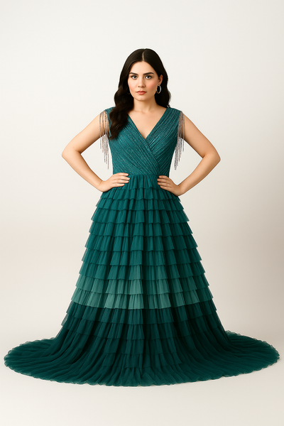 Sultry Yellow Ruffle and Fringed Sleeves CF242503103 by FG