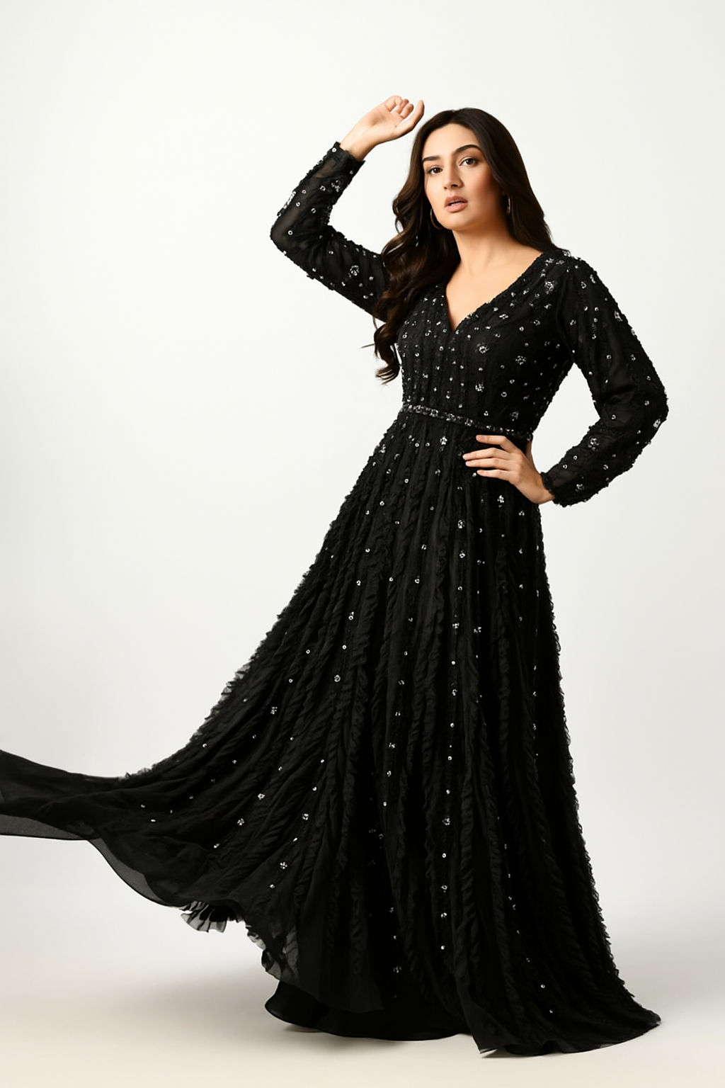 Vestido Stardust Symphony – Adornado con cristales y lentejuelas CF242503105 de FG