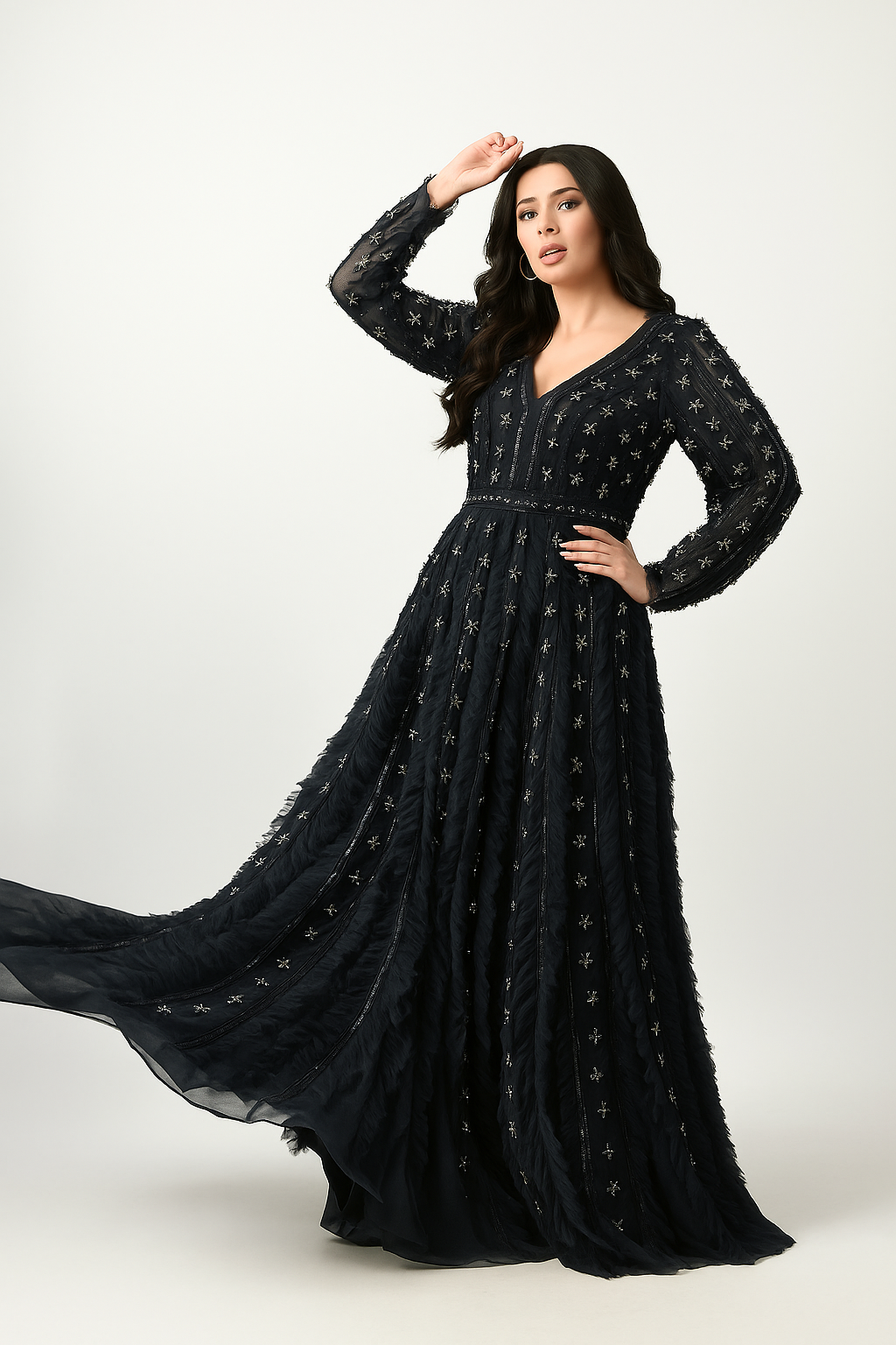 Vestido Stardust Symphony – Adornado con cristales y lentejuelas CF242503105 de FG