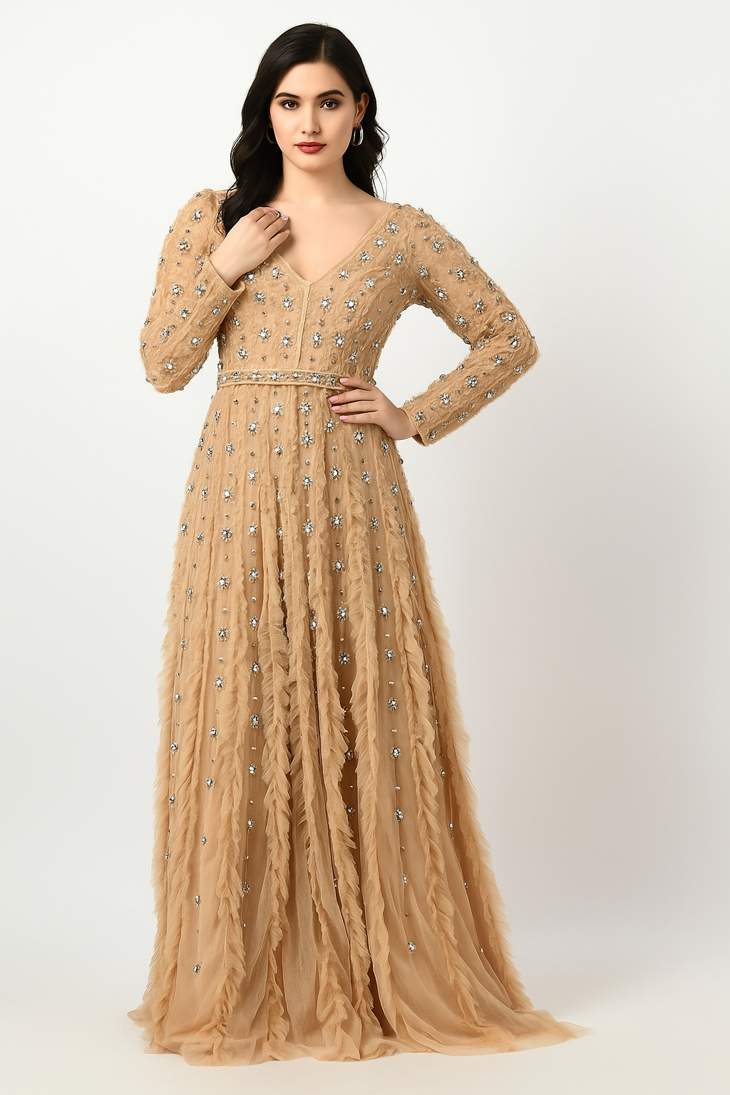 Vestido Stardust Symphony – Adornado con cristales y lentejuelas CF242503105 de FG