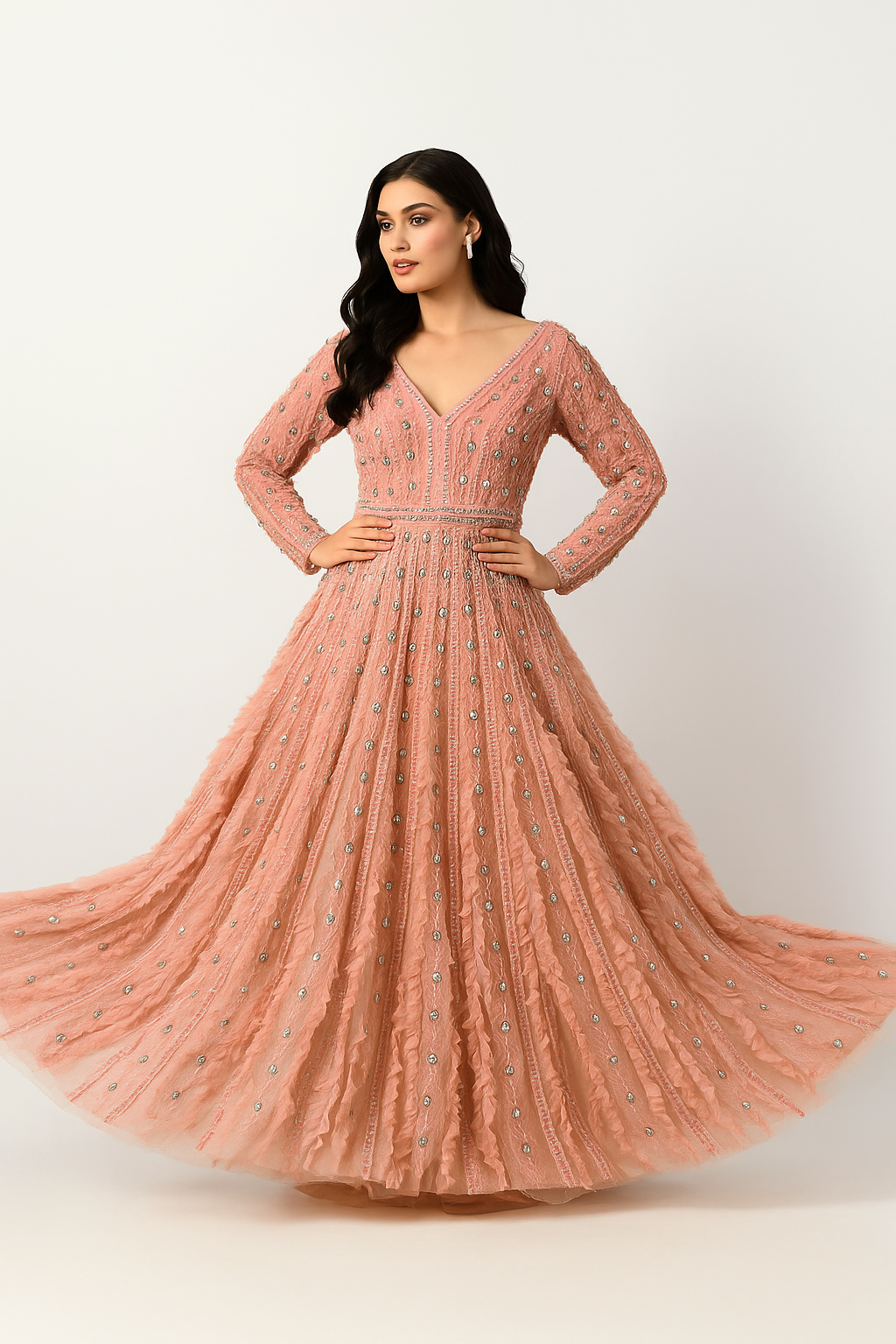 Vestido Stardust Symphony – Adornado con cristales y lentejuelas CF242503105 de FG