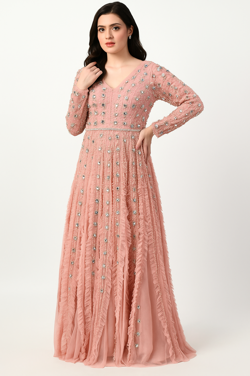 Vestido Stardust Symphony – Adornado con cristales y lentejuelas CF242503105 de FG