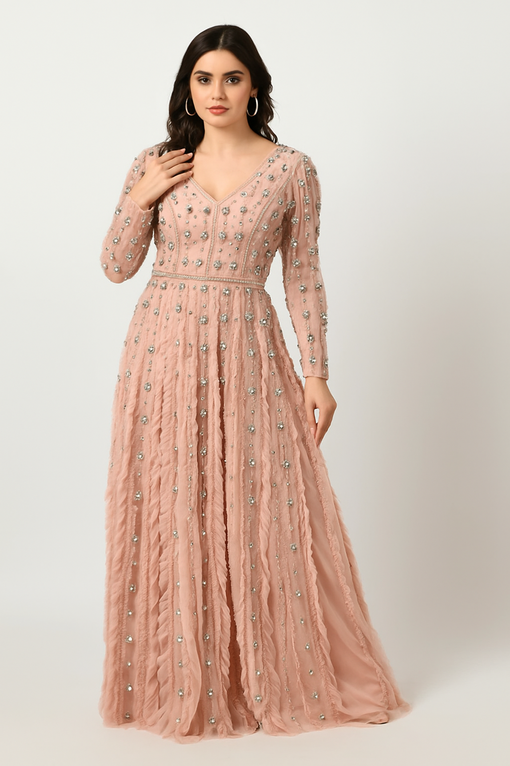 Vestido Stardust Symphony – Adornado con cristales y lentejuelas CF242503105 de FG
