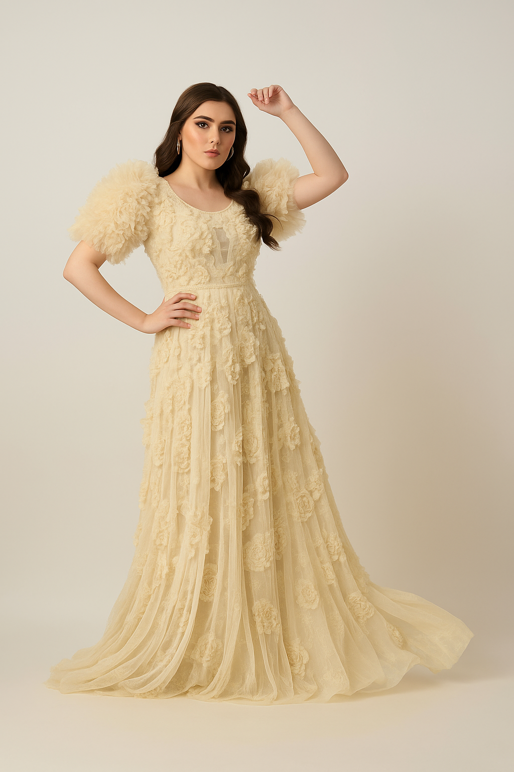 Elegante vestido de corte A: un atuendo de boda chic CF242503108 de FG