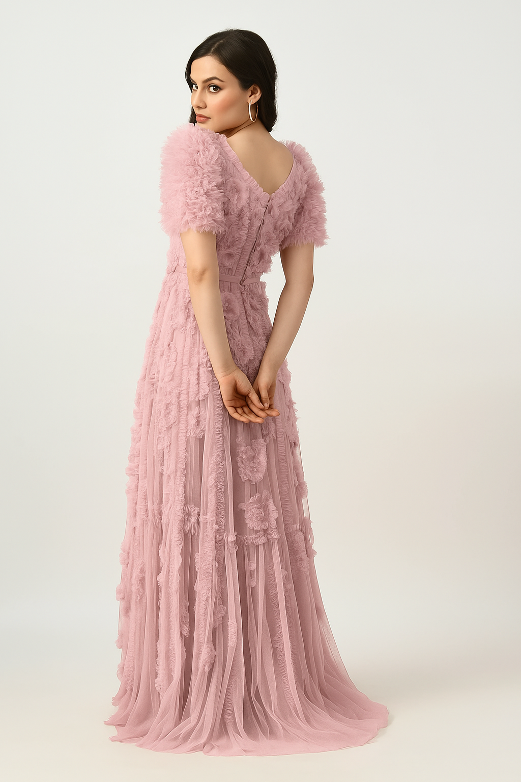 Elegante vestido de corte A: un atuendo de boda chic CF242503108 de FG