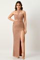 Vestido de oro rosa con cristales CF24250399 de FG