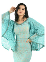 Round Neck Bat Sleeve Mermaid Dress with Lace CF20210161 by FG