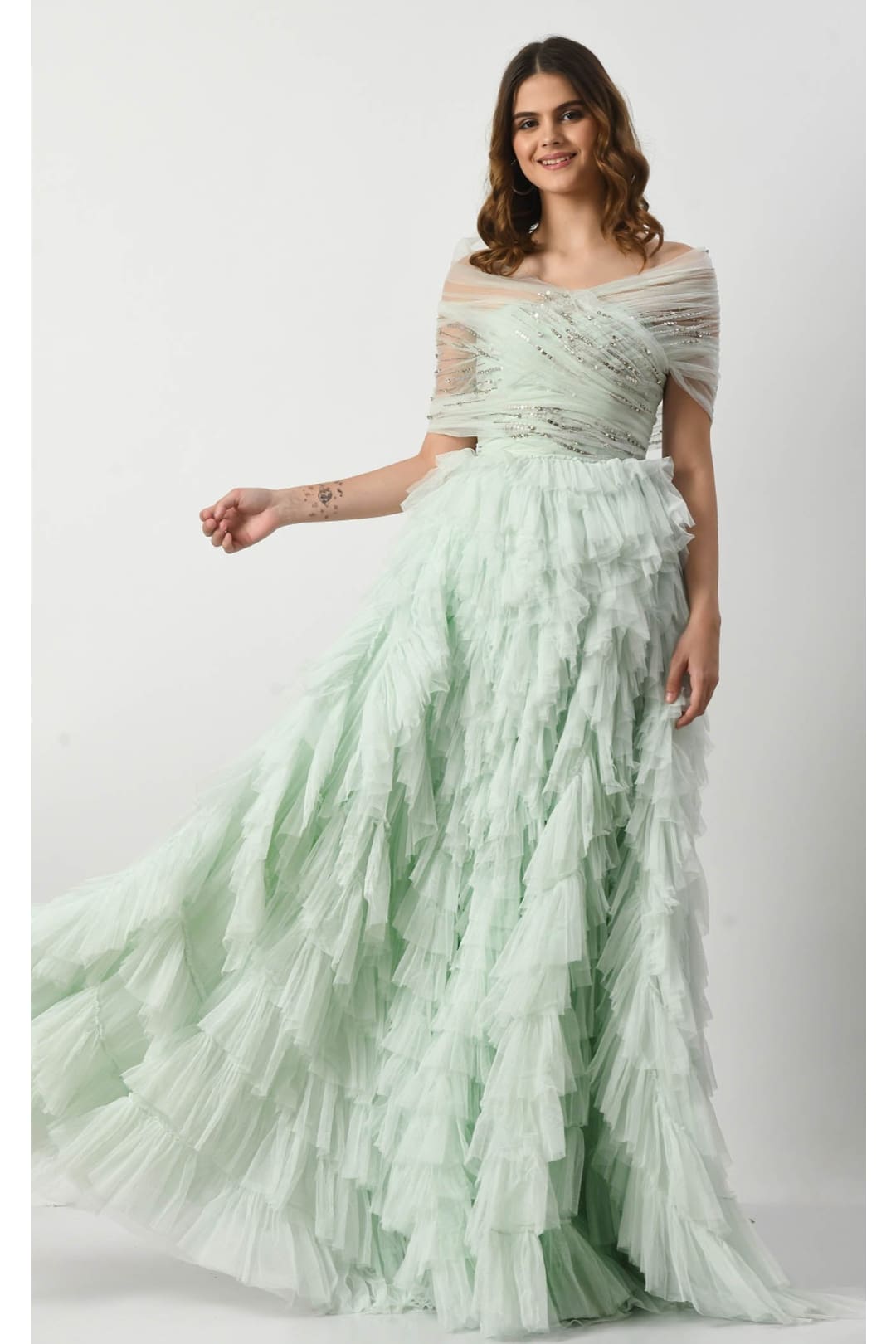 Couture Fashion Dress CF22230390 by FG - Blush / 2 - Dress