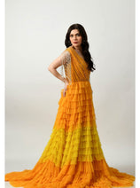 Sultry Yellow Ruffle and Fringed Sleeves CF242503103 by FG
