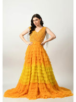 Sultry Yellow Ruffle and Fringed Sleeves CF242503103 by FG