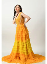 Sultry Yellow Ruffle and Fringed Sleeves CF242503103 by FG