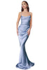 Cowl Mermaid Prom Dress with Flair 2025 Elegant Formal Gown - Paris Blue / XS - Prom