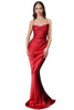 Cowl Mermaid Prom Dress with Flair 2025 Elegant Formal Gown - Red / XS - Prom