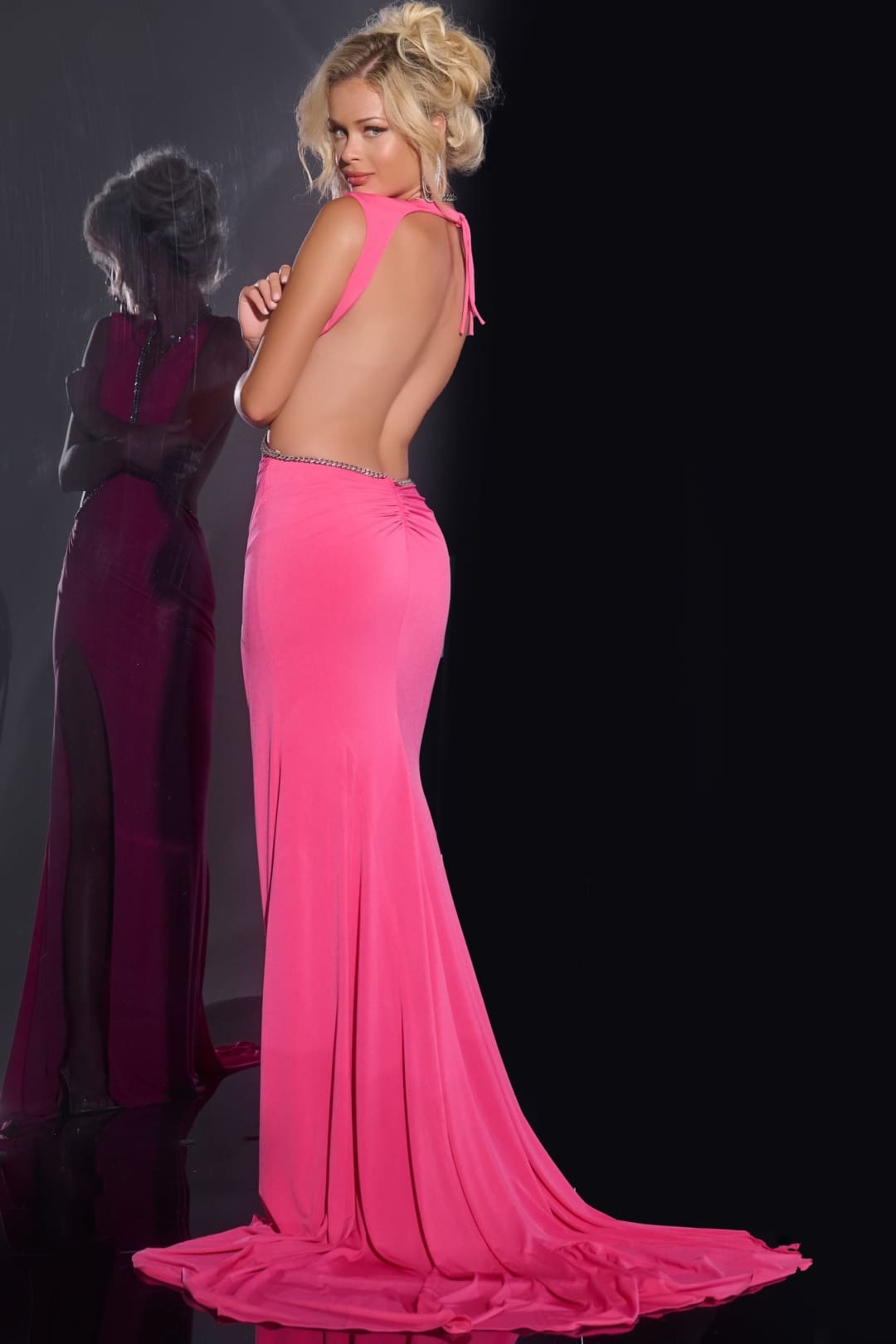 Crepe Fitted Sleeveless Cutout Gown by Jovani 42675 - Long Formal Dresses