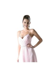 Crisscross Neck Chiffon Formal Dress 2025 - Blush / XS - Prom