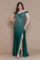 Poly USA W1120 Curve Fitted Off Shoulder Rhinestone Gown